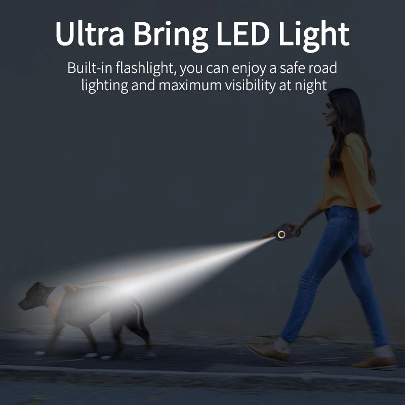 LED Retractable Dog Lead 5m